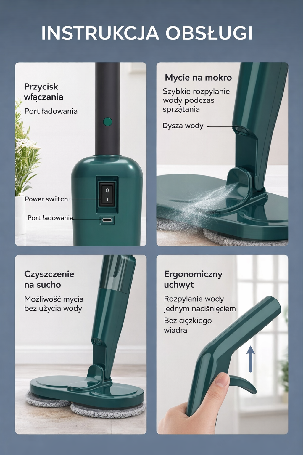 AquaSpin Pro™ Mop Elektryczny